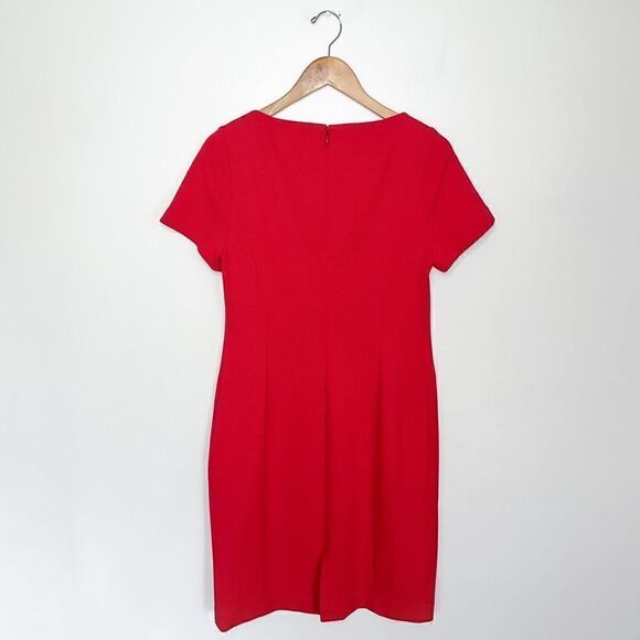Nina McLemore Women’s Muted Washed Red Short Sleeve Stretch Shift Dress - Picture 2 of 5